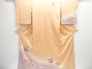 雪輪に花・御所車模様訪問着